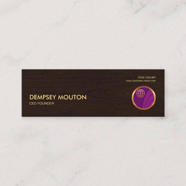 Minitarjeta De Visita Fundador de madera profesional elegante retro del (Anverso)