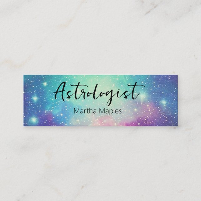 Minitarjeta De Visita Galaxia estrellas Astrología tema lector de univer (Anverso)