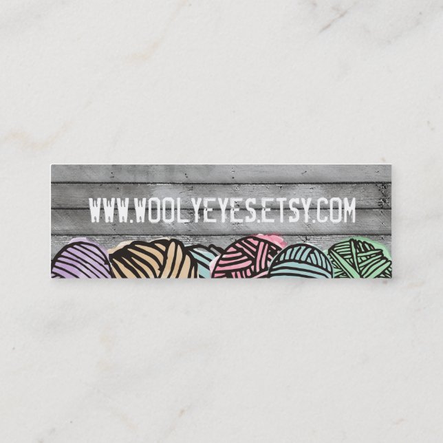 Minitarjeta De Visita Ganchillo que hace punto del hilado de la acuarela (Reverso)