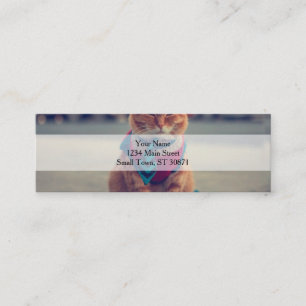 Minitarjeta De Visita Gato de negocios con corbata