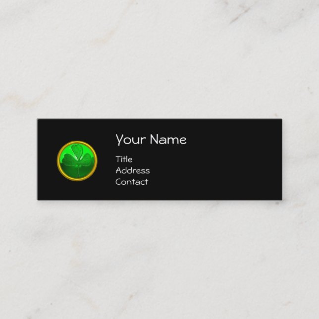 MINITARJETA DE VISITA GATO DEL DÍA DE SAN PATRICK CON CERVEZA IRLANDESA  (Anverso)