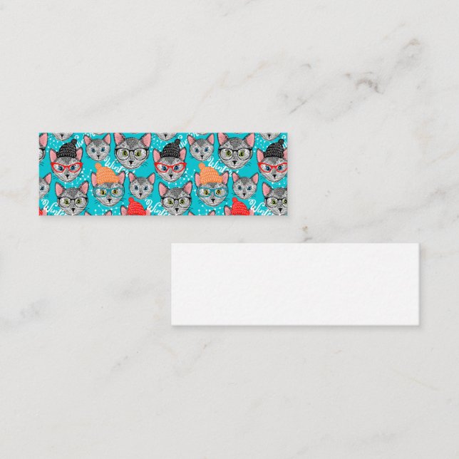 Minitarjeta De Visita Gato en el gorra (Anverso / Reverso)