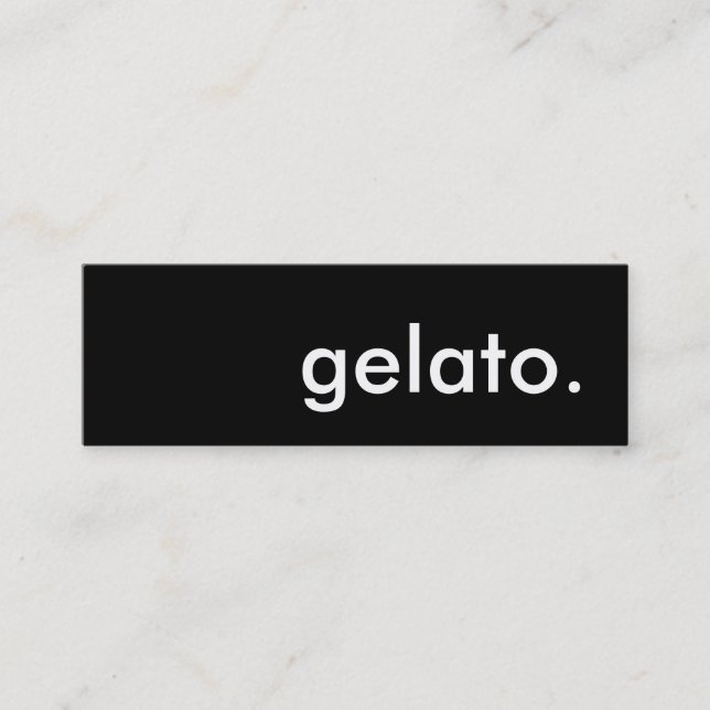 Minitarjeta De Visita gelato. (Anverso)