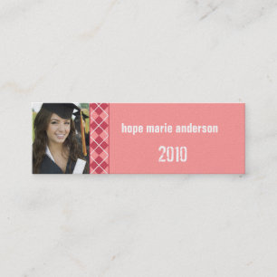 Minitarjeta De Visita Girly Argyle Senior Pictures Senior Profile Card