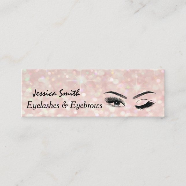 Minitarjeta De Visita glamoroso elegante purpurinoso Eyelashes y cejas (Anverso)