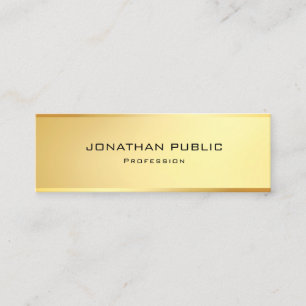 Minitarjeta De Visita Glamour Gold Modern Trendy Simple Template