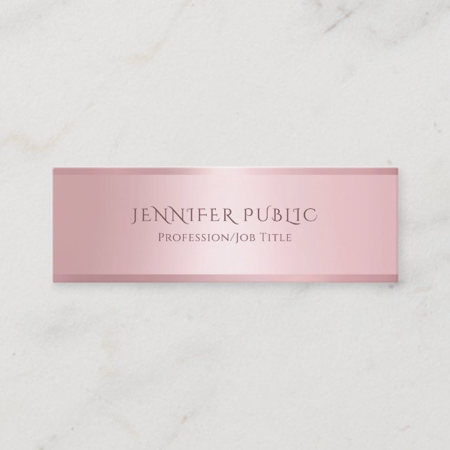 Minitarjeta De Visita Glamour Rosa Gold Modern Template (Anverso)