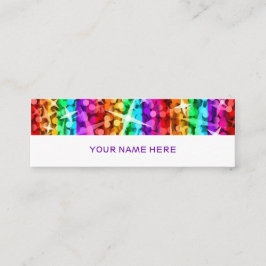 Minitarjeta De Visita Glitz Rainbow Stripe de espalda blanca delgada