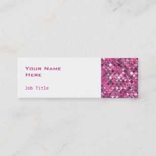 Minitarjeta De Visita Glitz Tiles Hot Pink 1 cara delgado blanco