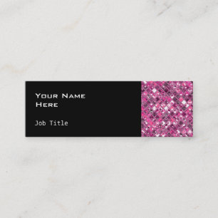 Minitarjeta De Visita Glitz Tiles Hot Pink 1 lateral delgado negro