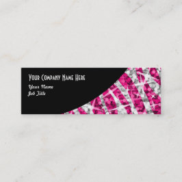 Minitarjeta De Visita Glitz Zebra Rosa Black Curva delgada