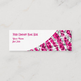 Minitarjeta De Visita Glitz Zebra rosa curva blanca delgada