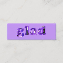 Minitarjeta De Visita Gloria deletreada con marcadores de flores moradas