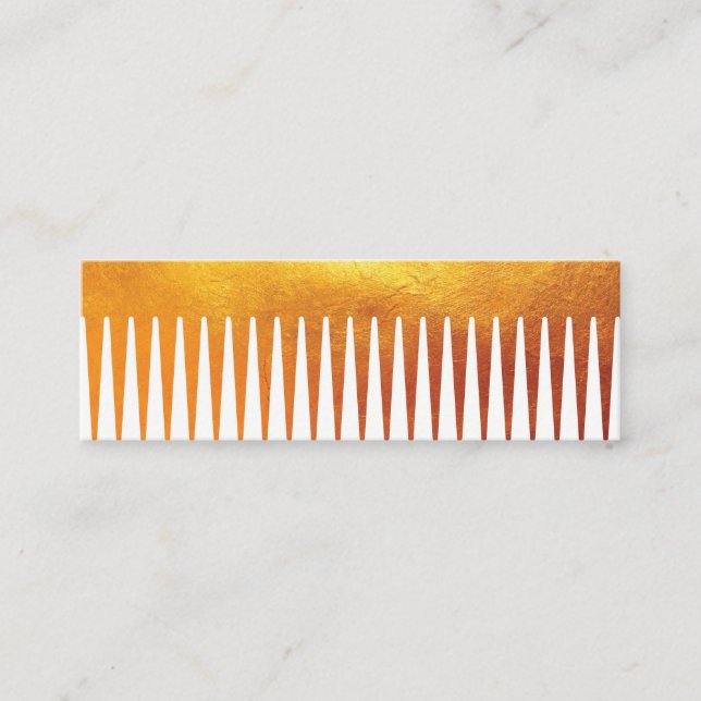 Minitarjeta De Visita Gold Luxe Comb Hair Stylist (Anverso)