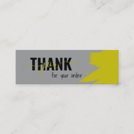 Minitarjeta De Visita Gracias Por El Amarillo Gris Moderno Guiado