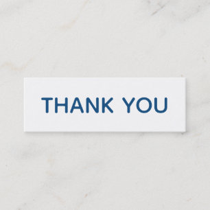 Minitarjeta De Visita Gracias Tipografía De Gratitud Blanca Azul