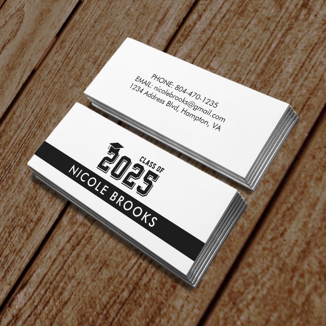Minitarjeta De Visita Graduación Clase de información de contacto Nombre (Graduation Class of Contact Info Name Mini Business Card
)