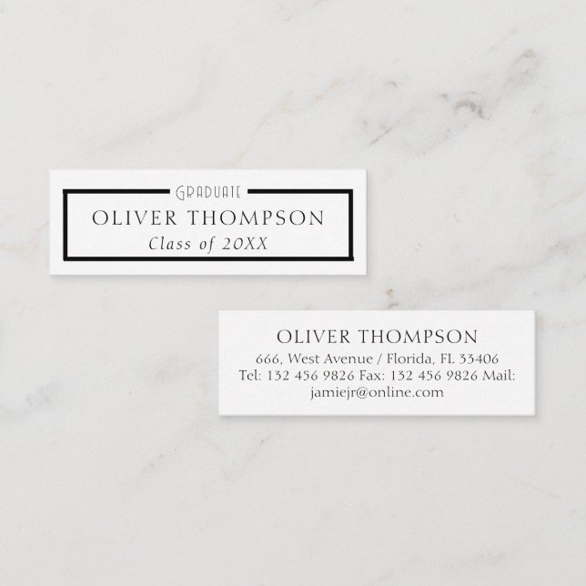 Minitarjeta De Visita Graduación de redes profesionales (Anverso / Reverso)