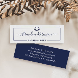 Minitarjeta De Visita Graduado de la Facultad de Derecho de la Marina Bl