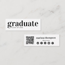 Minitarjeta De Visita Graduado Graduado Código QR Medios Sociales