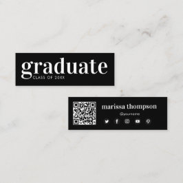 Minitarjeta De Visita Graduado Graduado Código QR Medios Sociales