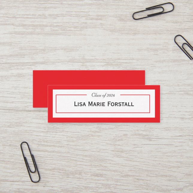 Minitarjeta De Visita Graduation Name Card (Anverso/Reverso In Situ)