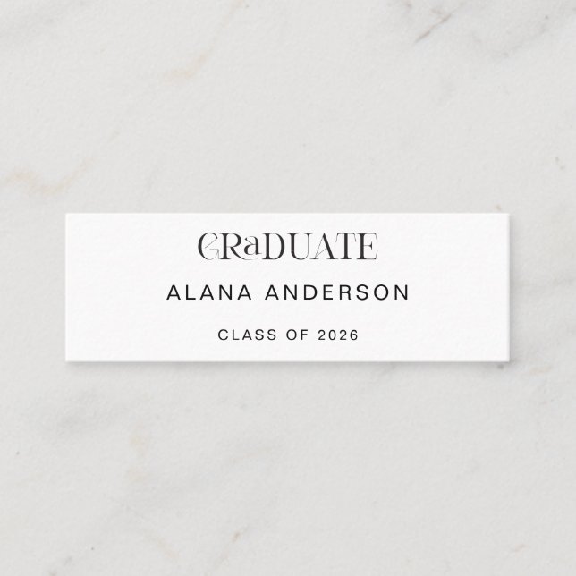 Minitarjeta De Visita Graduation Name Card Modern Minimalist (Anverso)