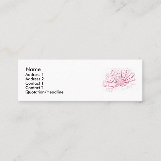 Minitarjeta De Visita Gráfico de flor rosa (Anverso)