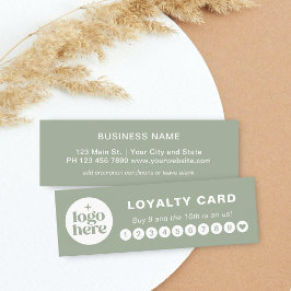 Minitarjeta De Visita Green Logo Modern Professional Loyalty Card