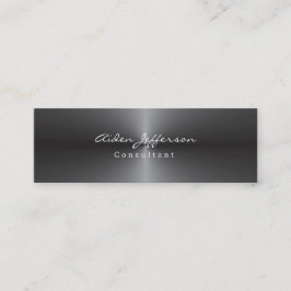 Minitarjeta De Visita Gris metálico de diseño delgado Minimalista