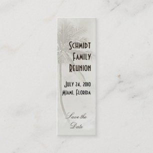 Minitarjeta De Visita Guardar la fecha tropical (taupe)