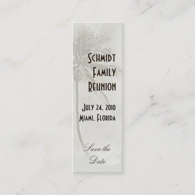 Minitarjeta De Visita Guardar la fecha tropical (taupe) (Anverso)