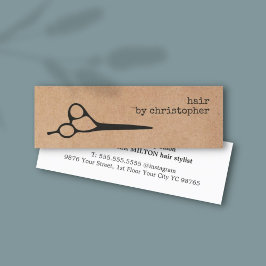Minitarjeta De Visita Guay Elegant Kraft Paper Black Scissor Hairstylist