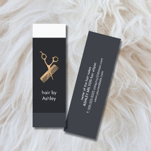 Minitarjeta De Visita Guay Fresco Blue White Stripes Faux Gold Hairstyle