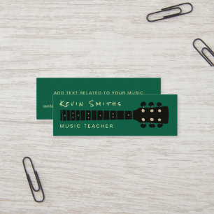 Minitarjeta De Visita Guay Moderno Music Teacher Green