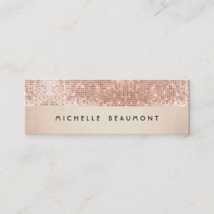 Minitarjeta De Visita Guay Retro Moda y Beauty Faux Copper Sequin