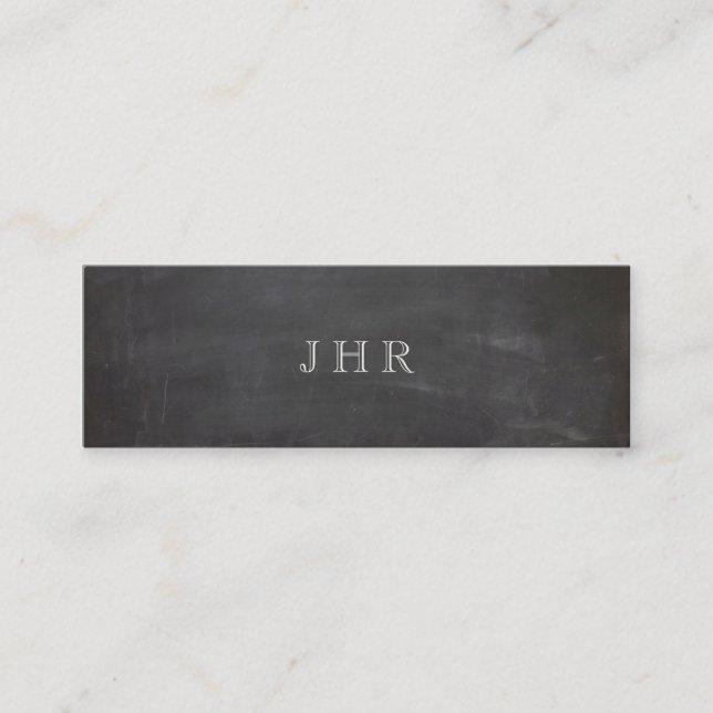 Minitarjeta De Visita Guay Rustic Vintage Monograma Negro (Anverso)