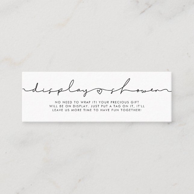 Minitarjeta De Visita Guión caprichoso para mostrar inserción de la tarj (Anverso)