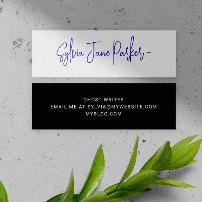 Minitarjeta De Visita Guión de nombre de firma personalizado simple (Subido por el creador)