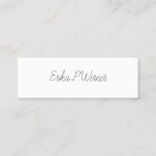 Minitarjeta De Visita guión minimalista elegante simple blanco simple