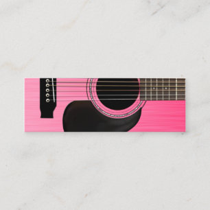 Minitarjeta De Visita Guitarra Acústica Rosa