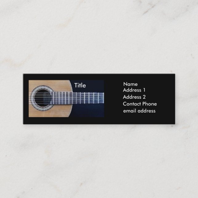 Minitarjeta De Visita Guitarrista clásico (Anverso)
