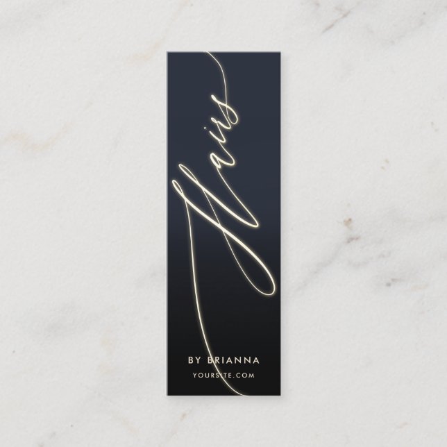 Minitarjeta De Visita Hair Beauty Salon Hairstylist Gold Script (Anverso)