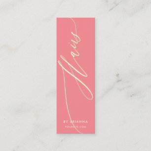 Minitarjeta De Visita Hair Beauty Salon Hairstylist Gold Script