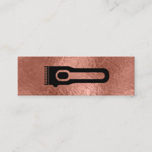 Minitarjeta De Visita Hair Clipper Barber Stylist Relieve metalizado
