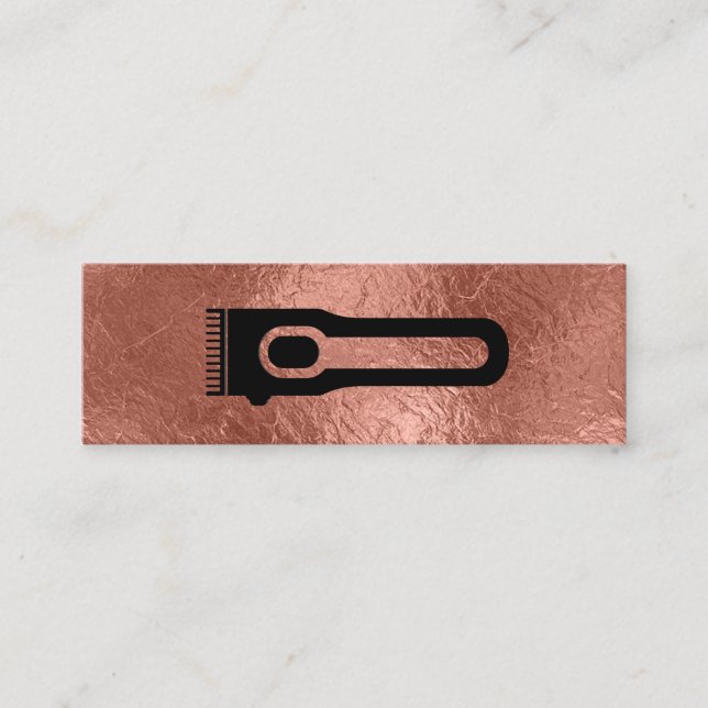Minitarjeta De Visita Hair Clipper | Barber Stylist | Relieve metalizado (Anverso)