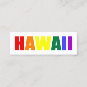 Minitarjeta De Visita HAWAII en colores arcoiris