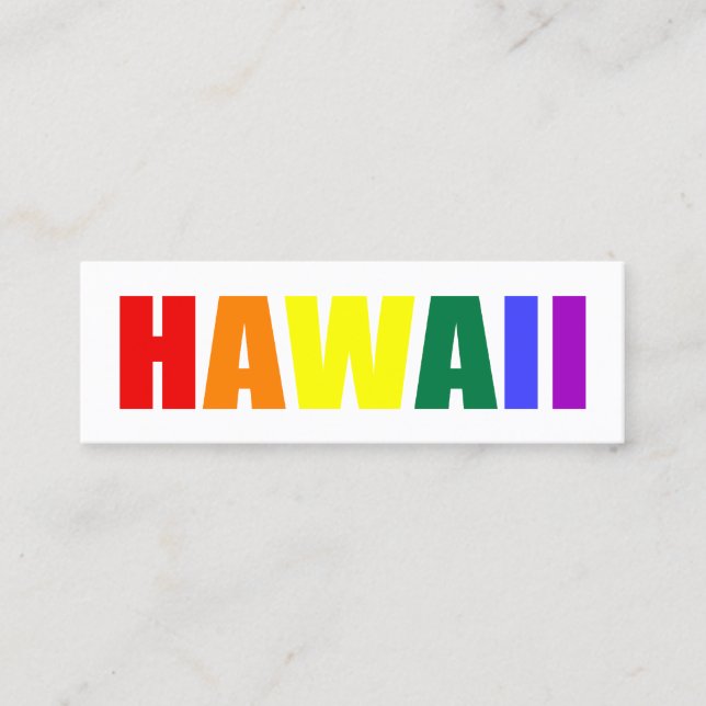 Minitarjeta De Visita HAWAII en colores arcoiris (Anverso)