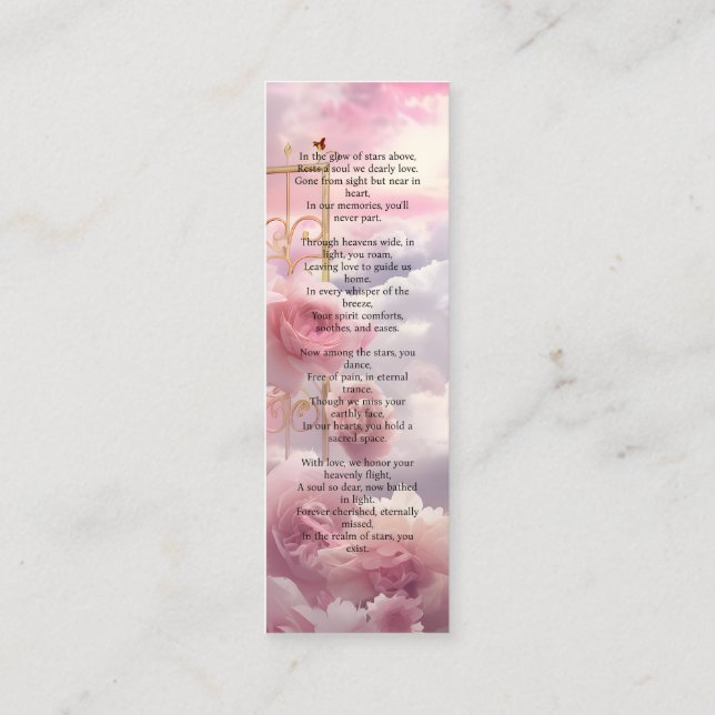 Minitarjeta De Visita Heavenly Garden of Rosas Memorial Bookmark LIA003 (Reverso)