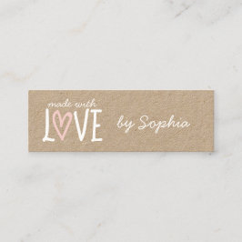 Minitarjeta De Visita Hecho con amor Nombre personalizado y medios socia